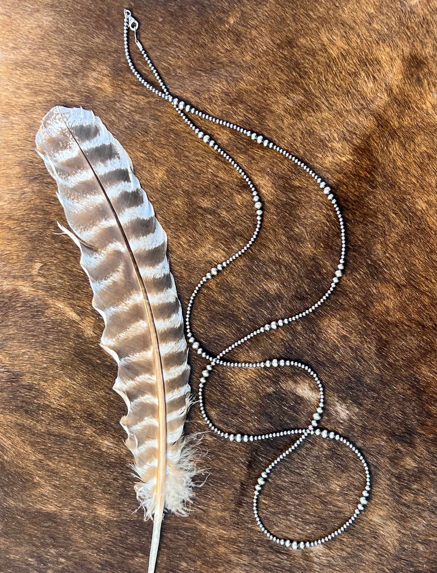 48" Varied Silver Pearl Necklace 3MM-6MM