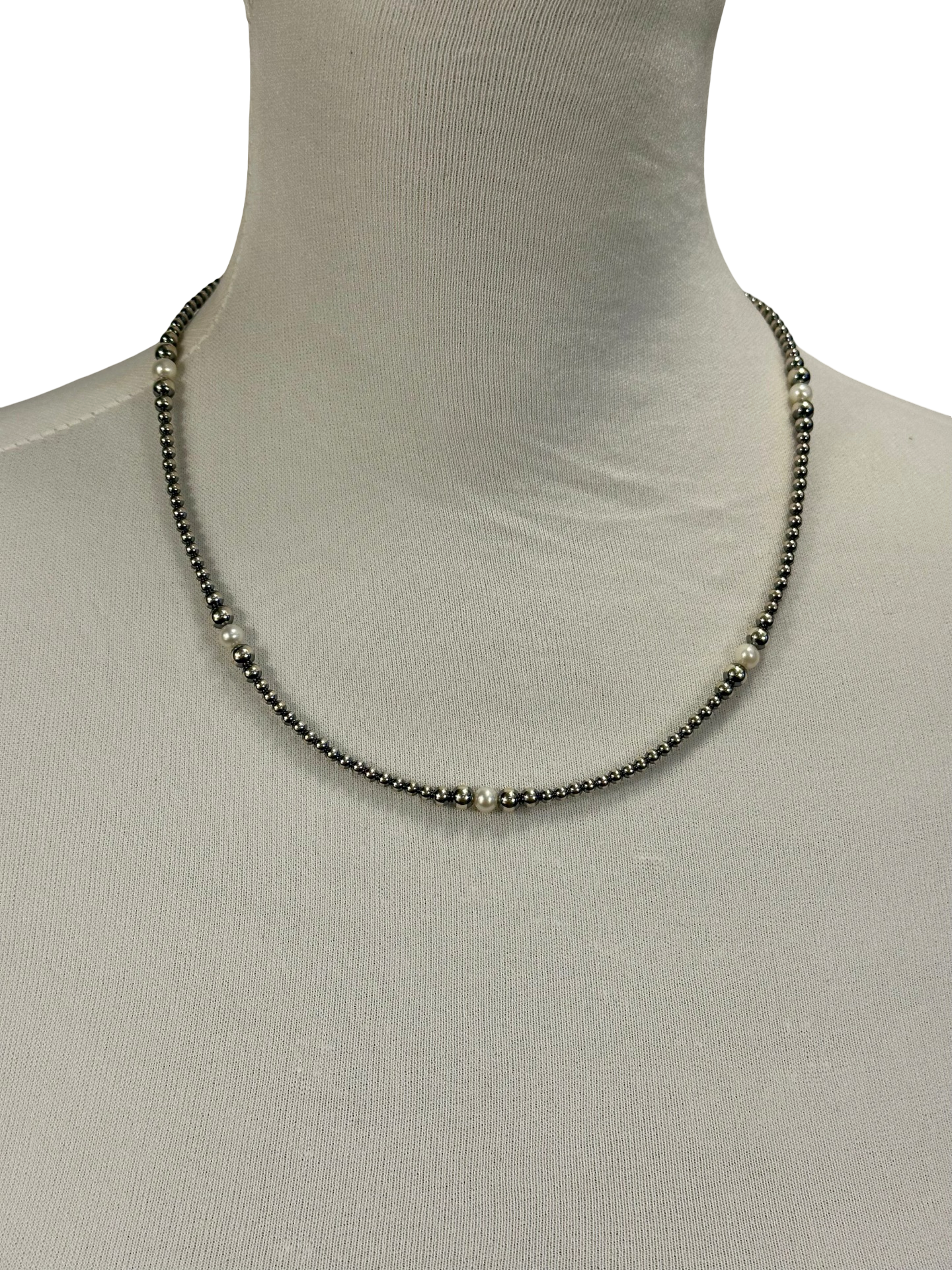 Fresh Water Pearl & Sterling Silver Pearl Necklace