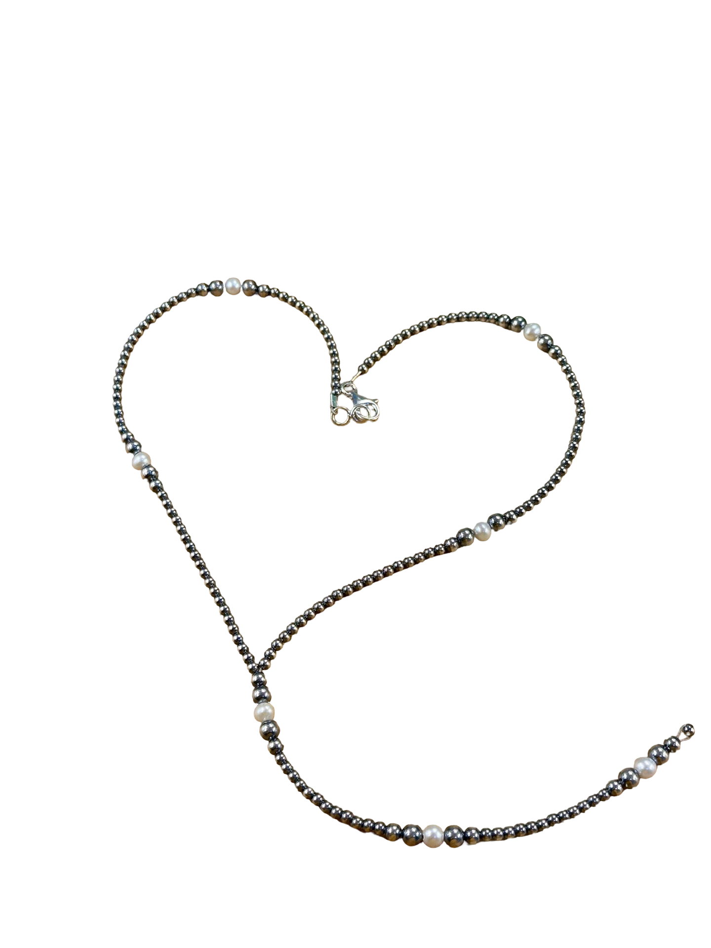 Fresh Water Pearl & Sterling Silver Pearl Y - Necklace