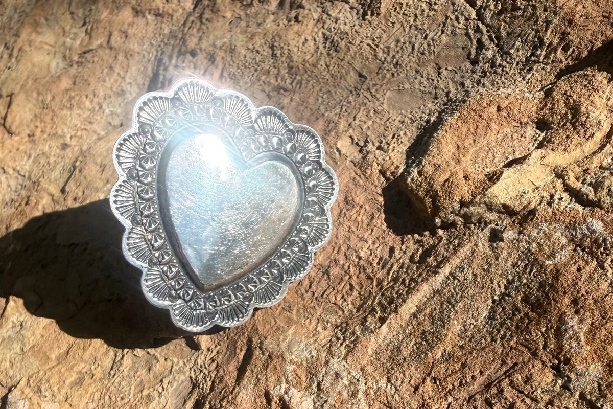 Sunshine Reeves Sterling Silver Heart Stamped Ring