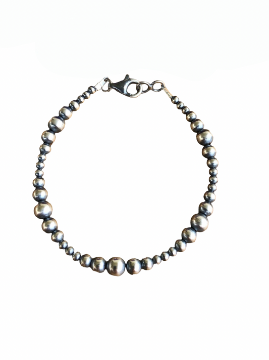 Varied Silver Pearl Bracelet
