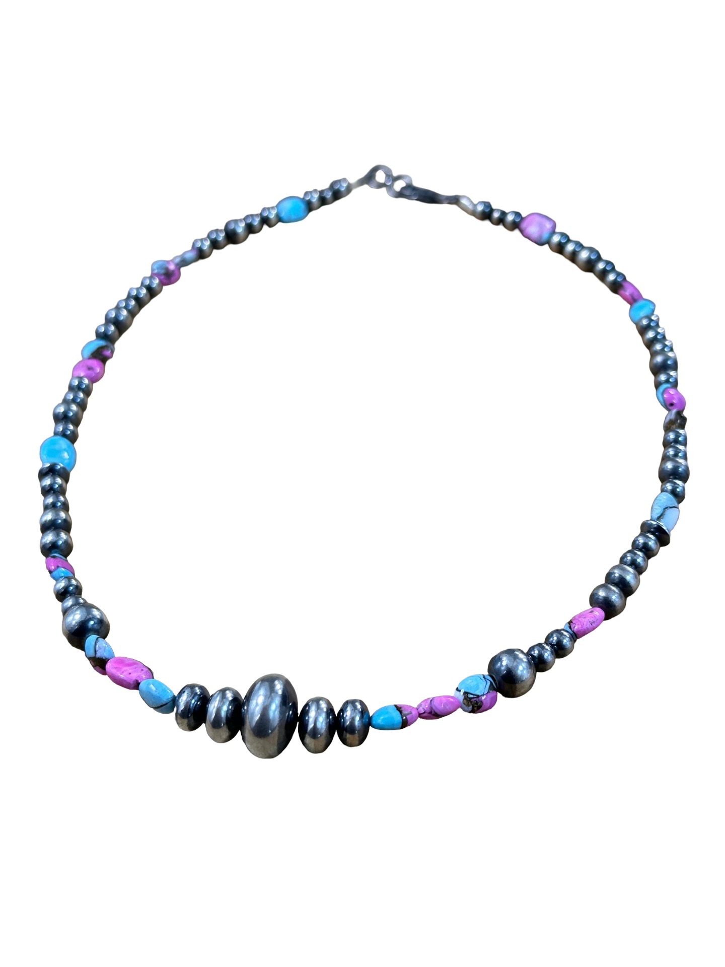 Cotton Candy and Sterling Pearl Necklace