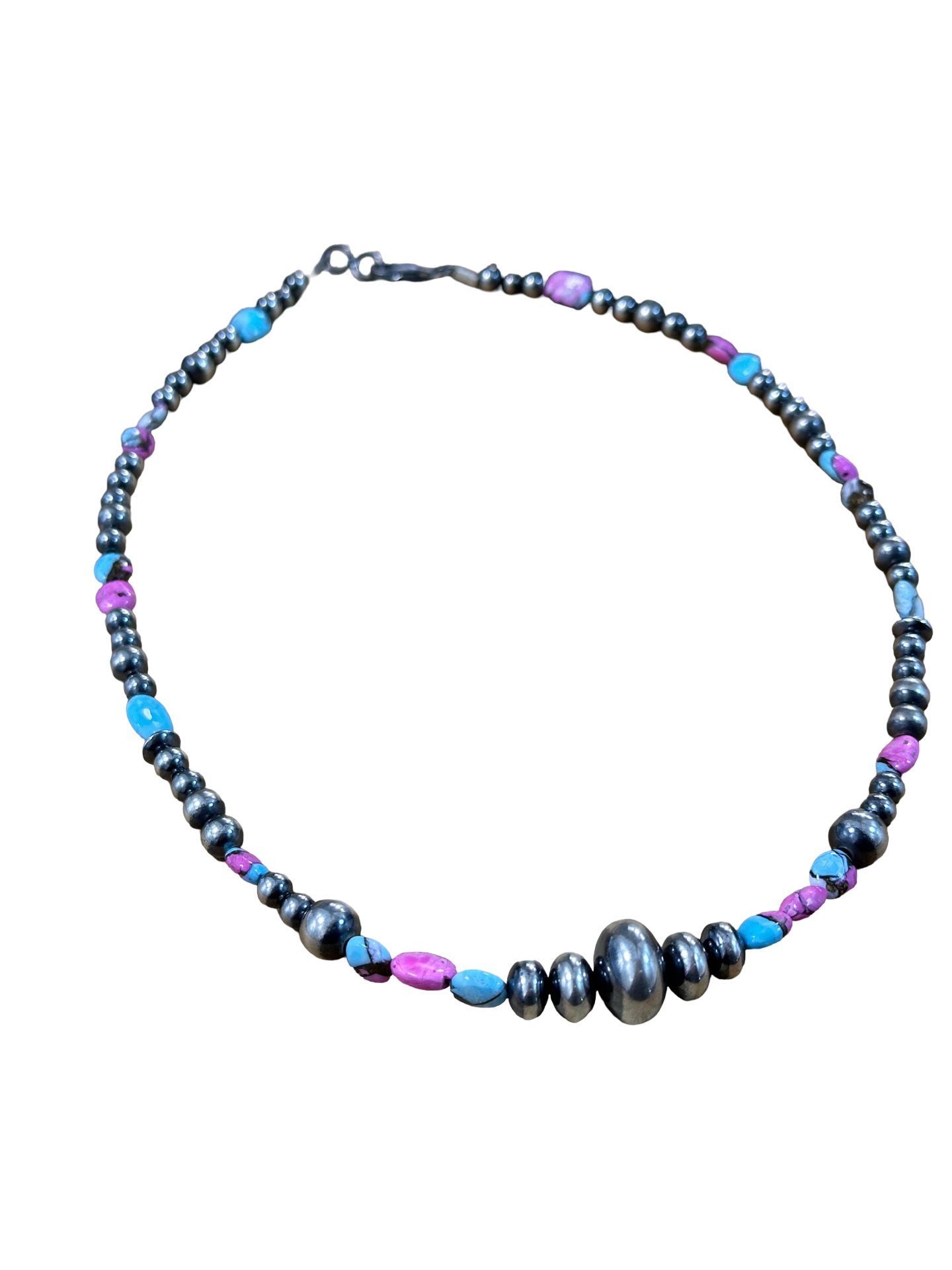 Cotton Candy and Sterling Pearl Necklace
