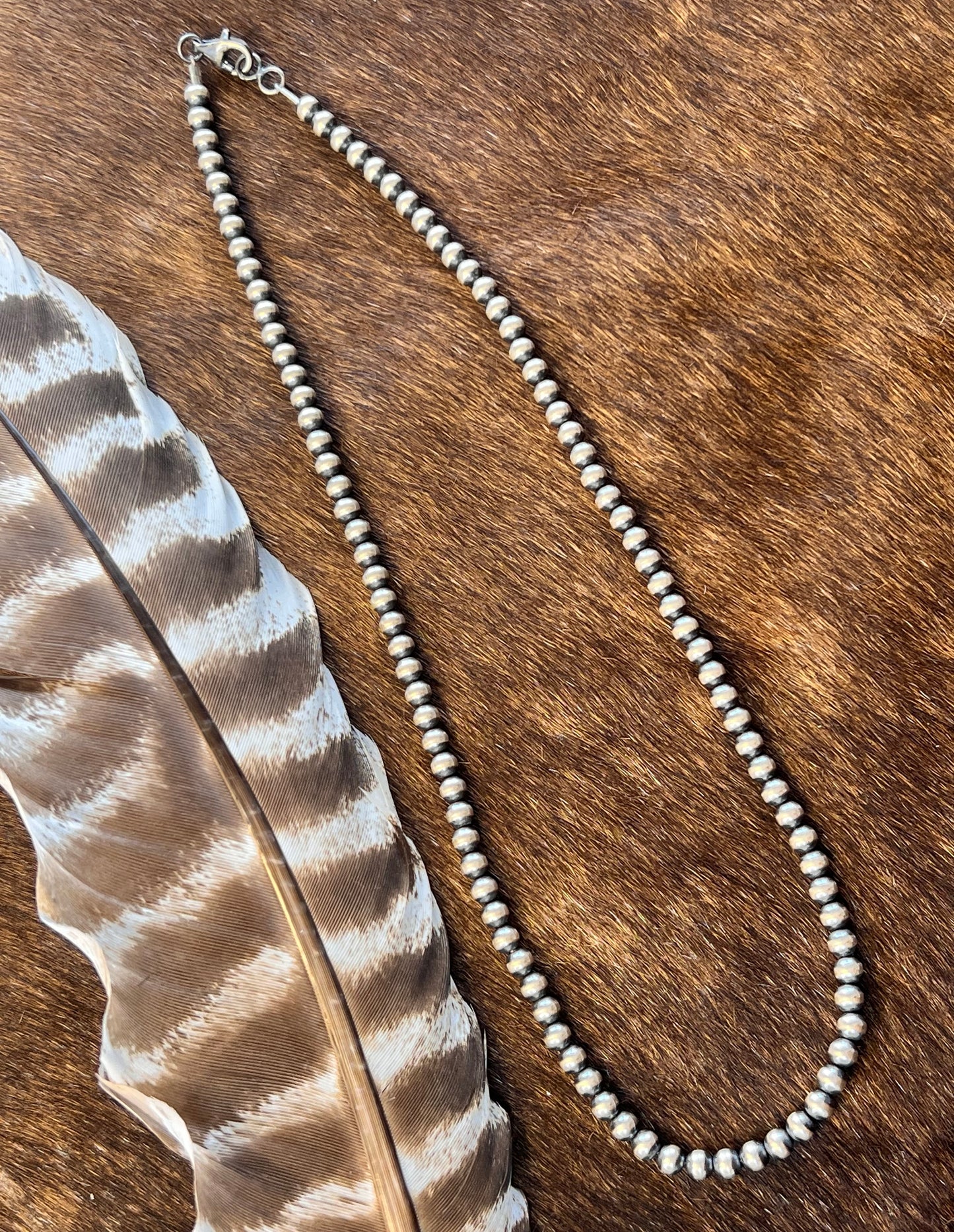 20" 5mm Silver Pearl Necklace