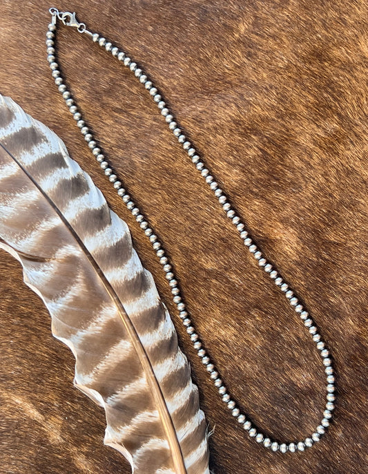 24" 5mm Sterling Pearl Necklace