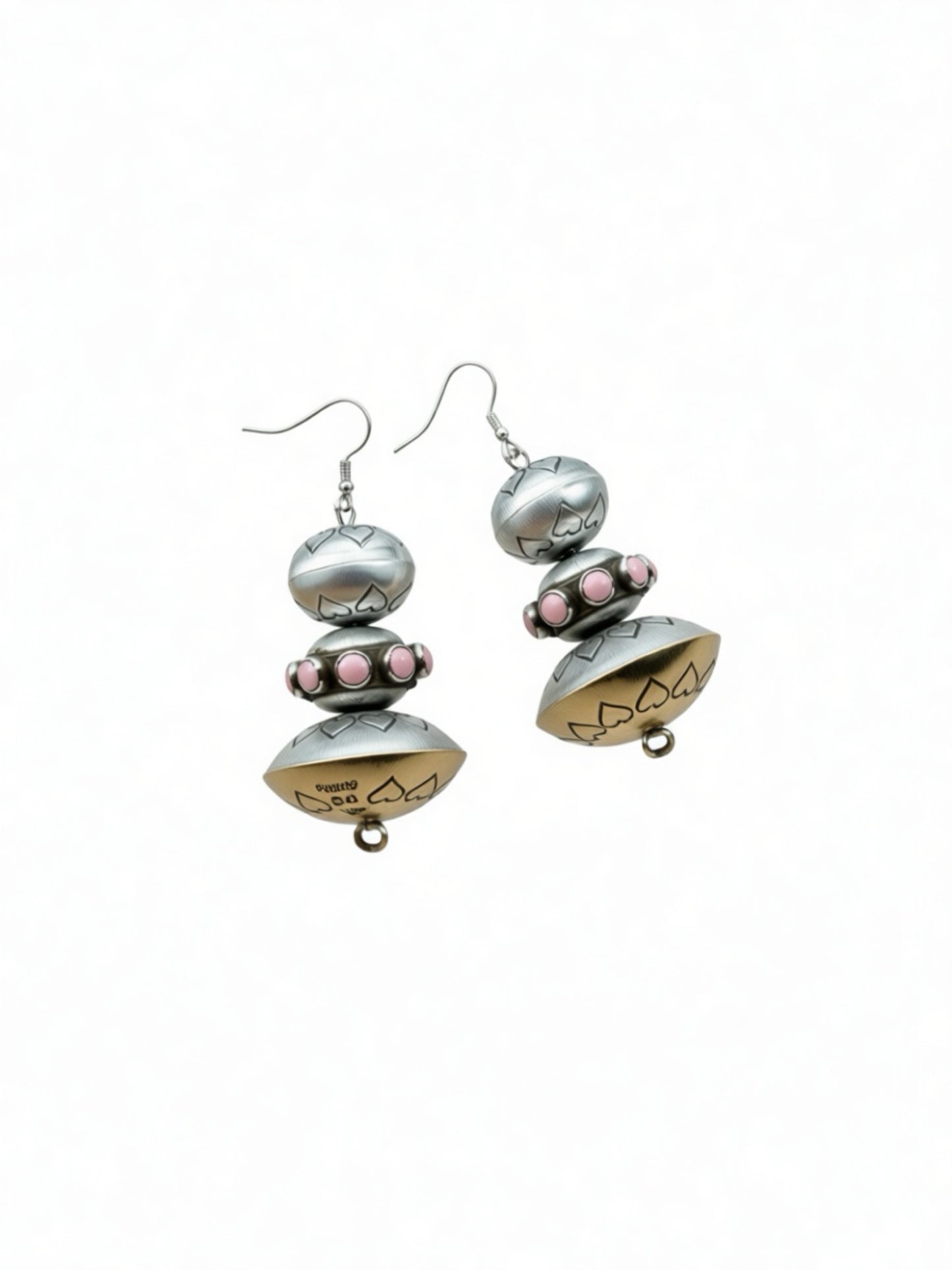 Handmade Sterling Pearl Pink Conch Dangle Earrings