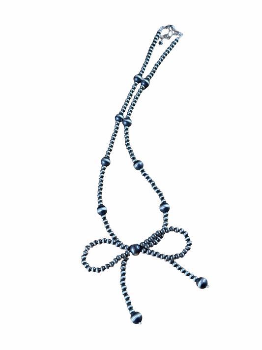 Sterling Silver Bow Necklace