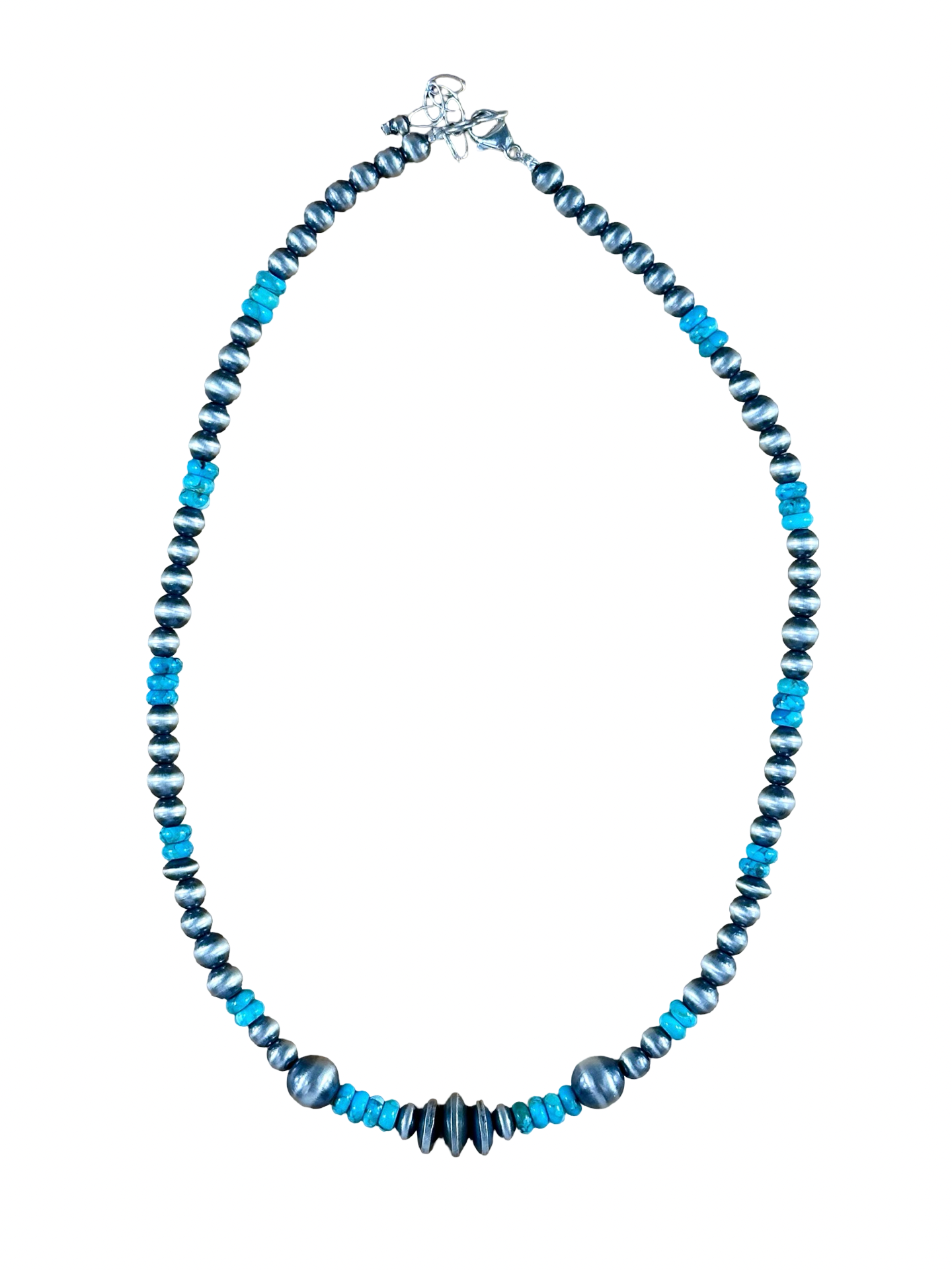 Kingman Turquoise Sterling Pearl Necklace