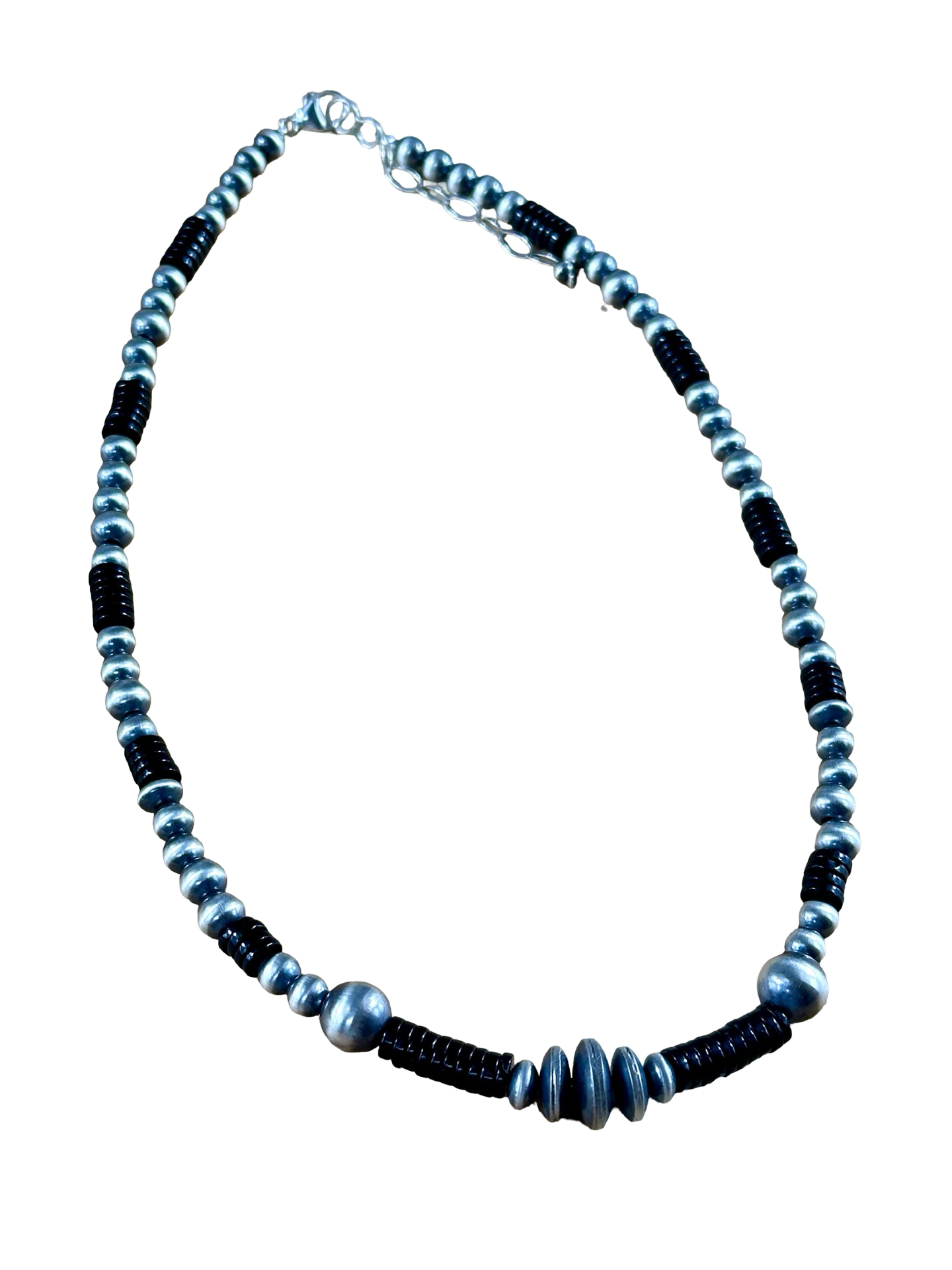 Back Onyx & Sterling Pearl Necklace