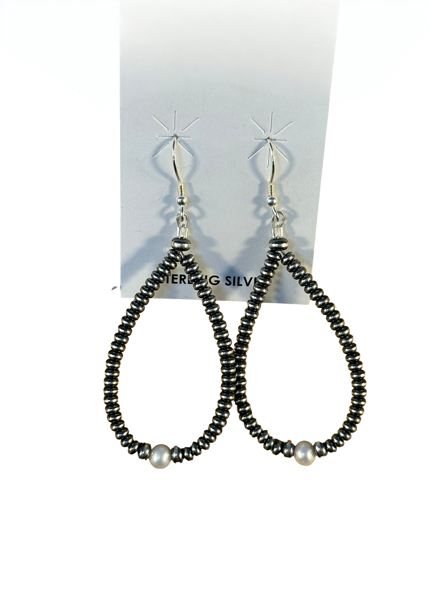 Single Freshwater Pearl & Sterling Pearl Teardrop Earrings