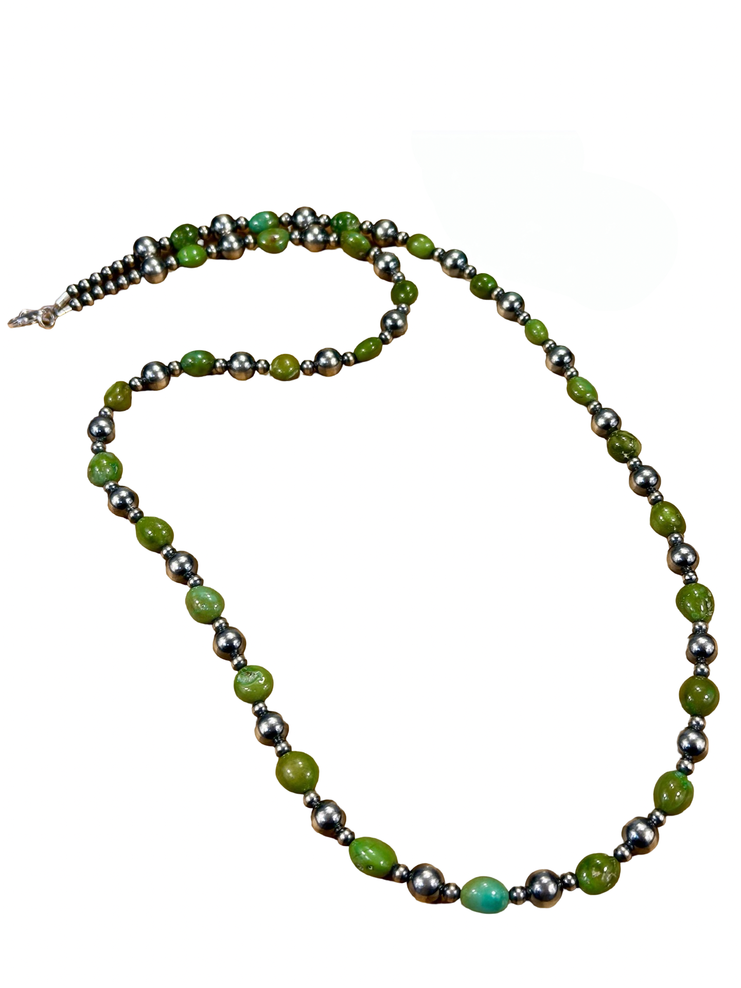 Sterling Silver Pearl & Turquoise Bead Necklace