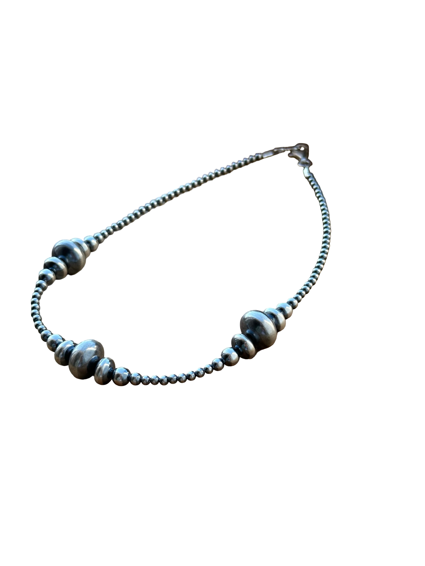 3-9MM Rondelle Sterling Pearls Necklace