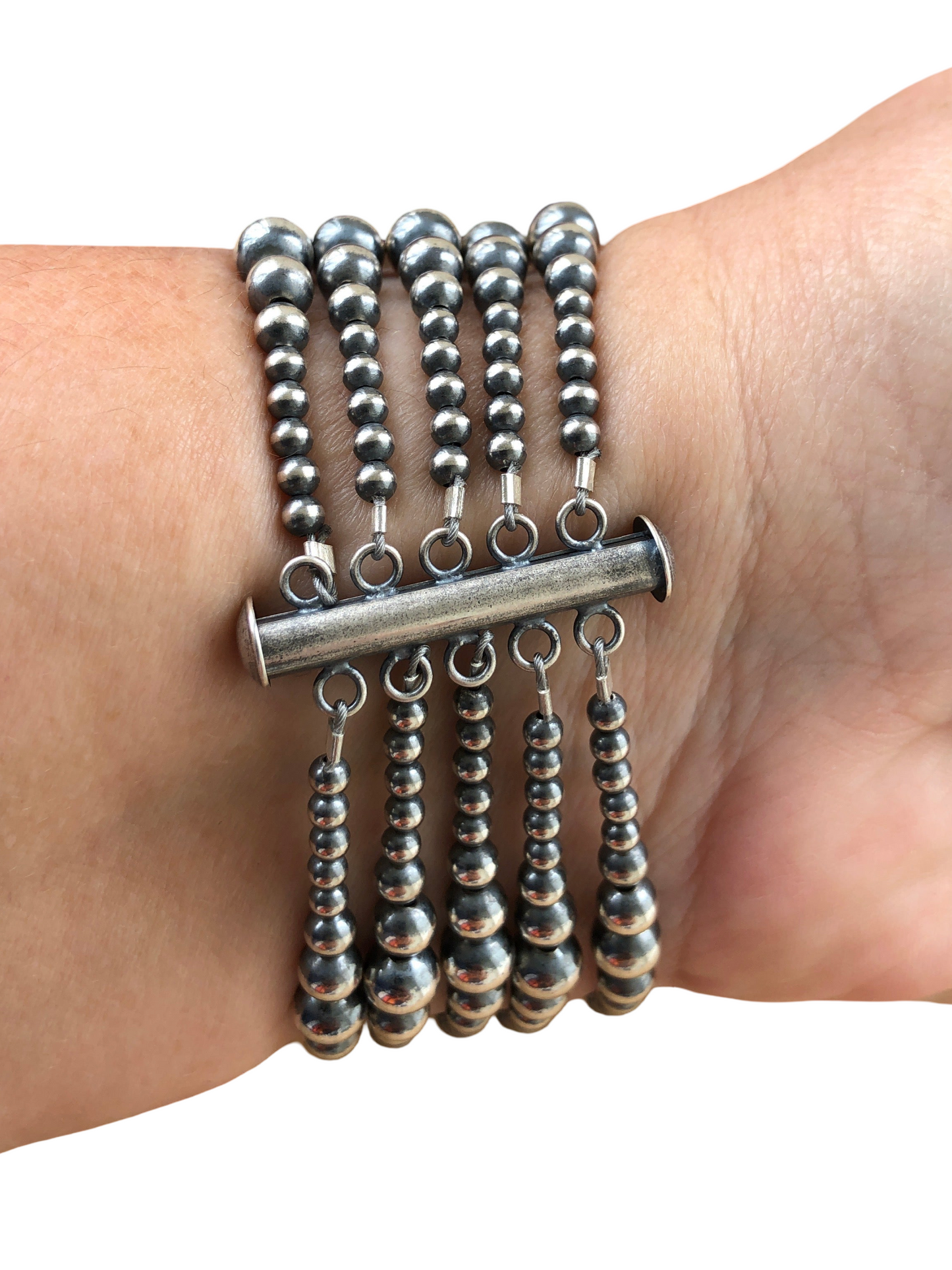 5 Strand Varied Sterling Pearl Bracelet