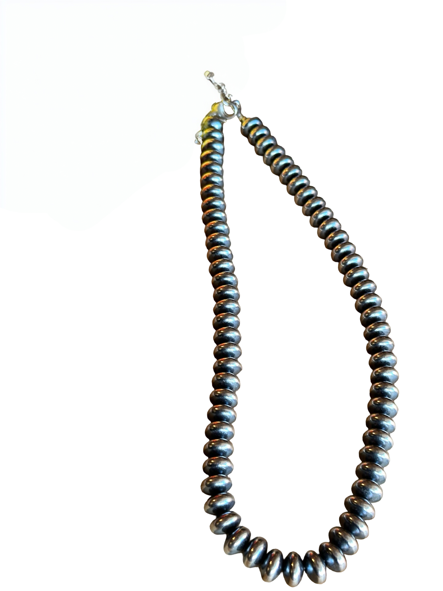 10MM Rondelle Sterling Pearl Necklace