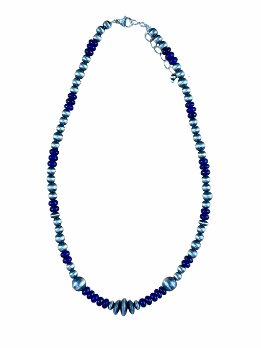Lapis Lazuli Sterling Pearl Necklace