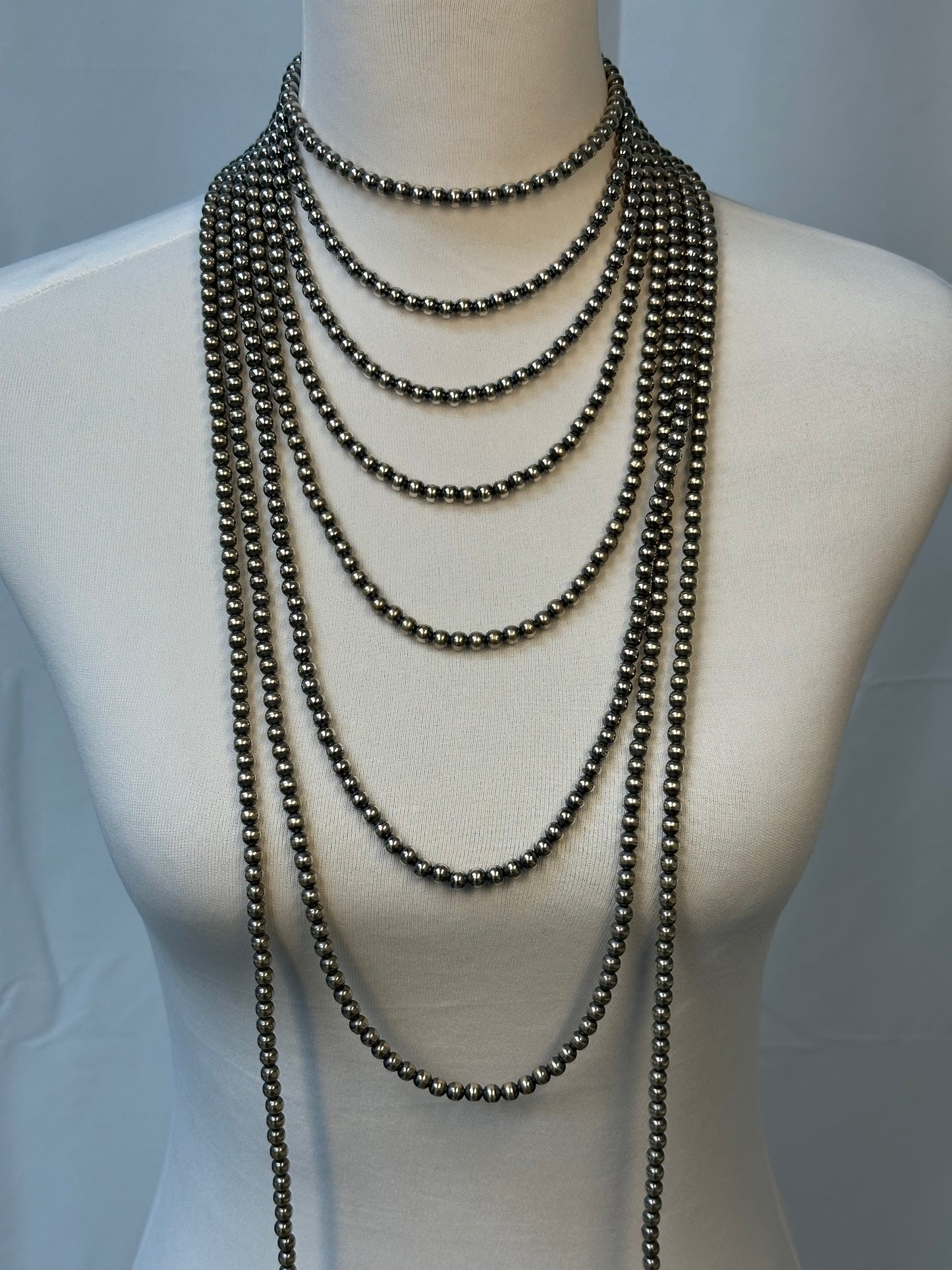 14" 6MM Silver Pearl Necklace