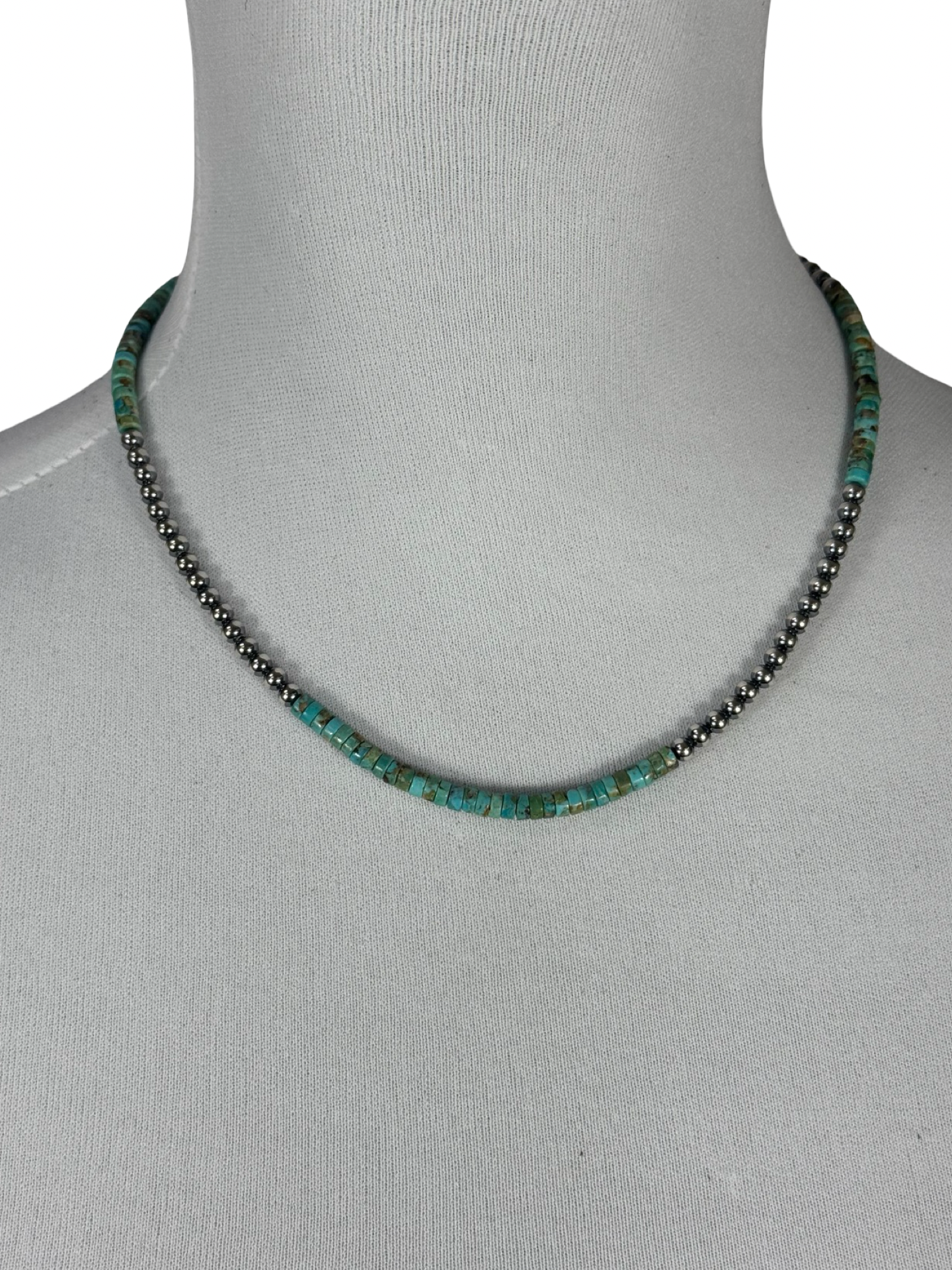 4mm Sterling Silver and Turquoise Necklace
