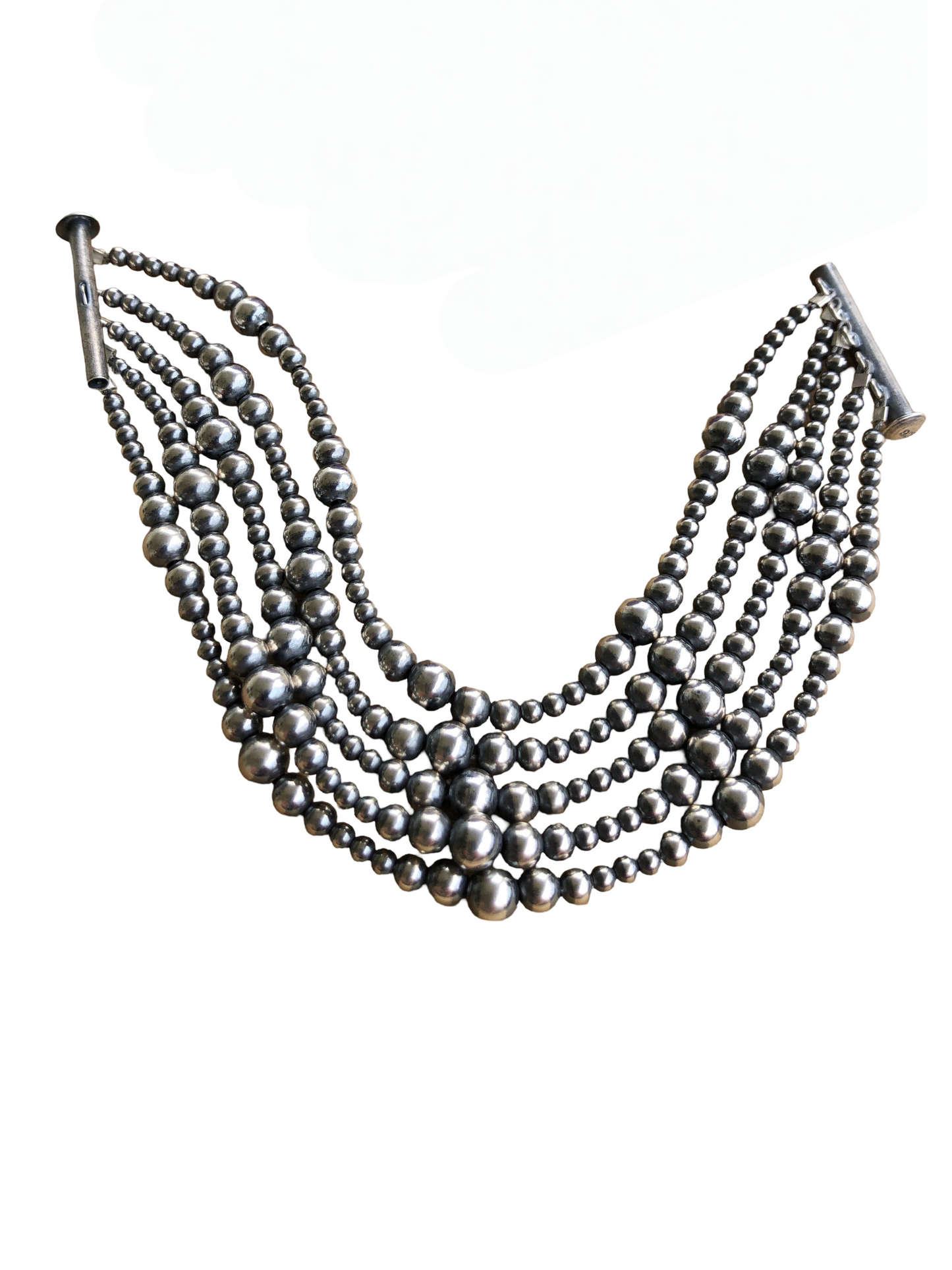 5 Strand Varied Sterling Pearl Bracelet