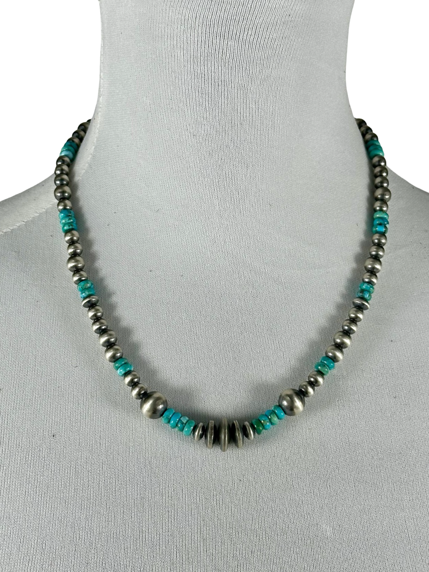 Kingman Turquoise Sterling Pearl Necklace