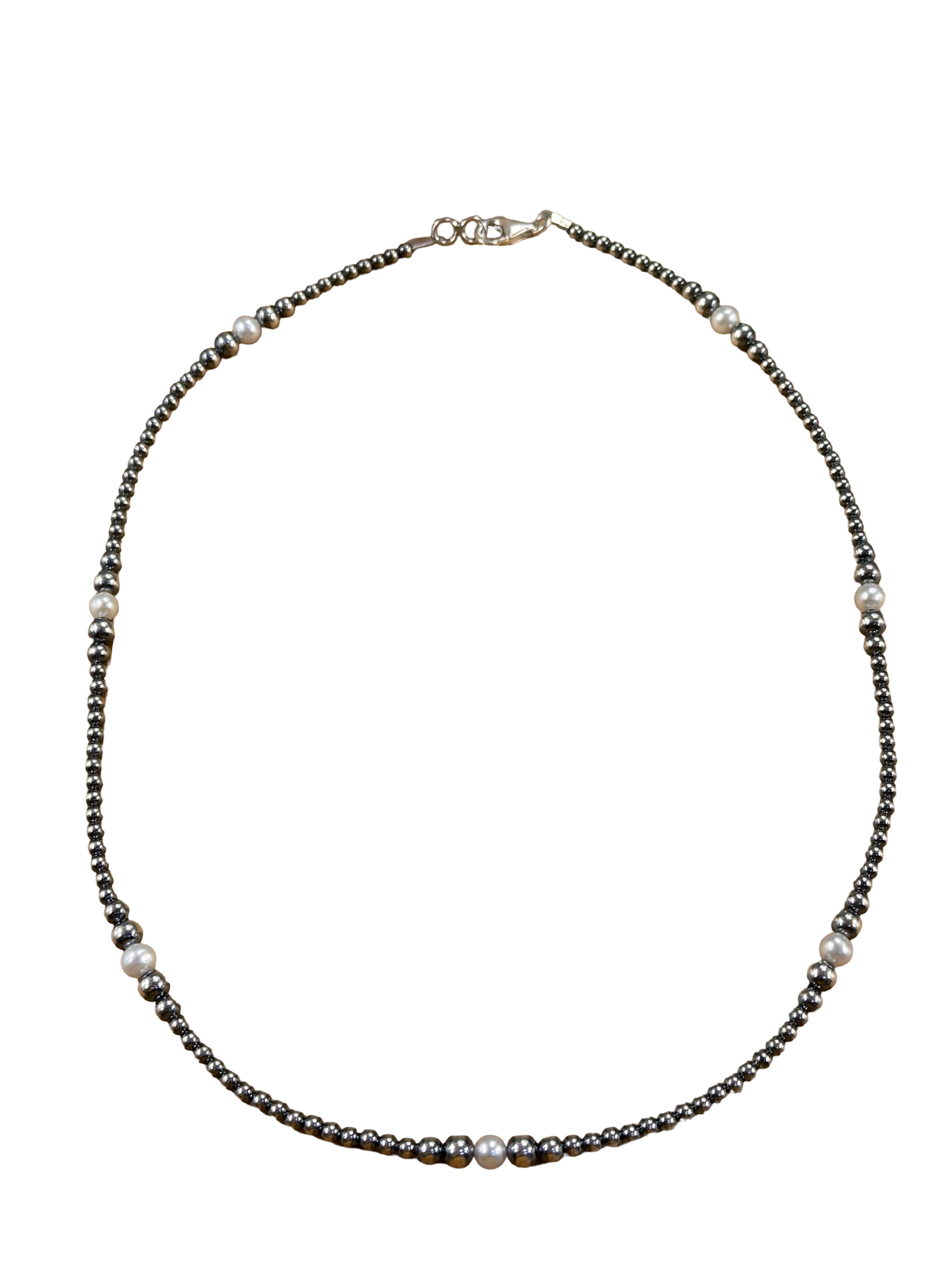 Fresh Water Pearl & Sterling Silver Pearl Necklace