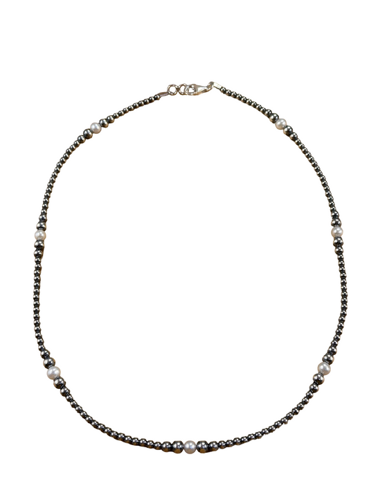 Fresh Water Pearl & Sterling Silver Pearl Necklace