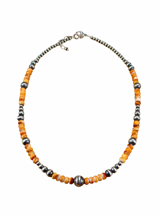 Spiny Oyster & Pearl Bead Necklace