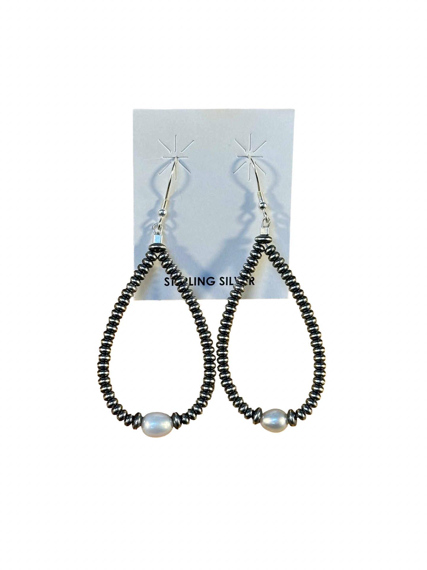 Freshwater Pearl & Sterling Teardrop Bead Earrings