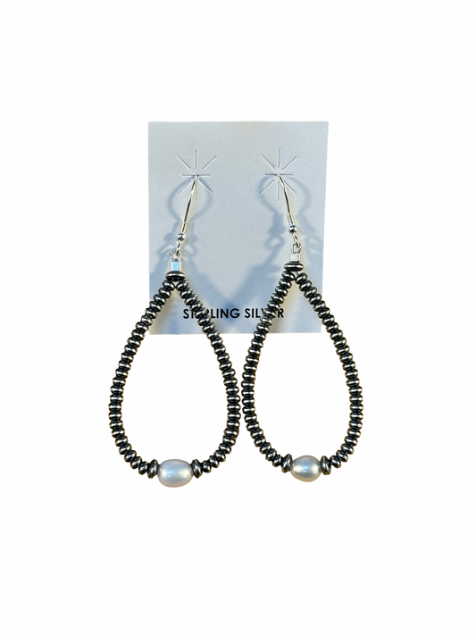 Freshwater Pearl & Sterling Teardrop Bead Earrings