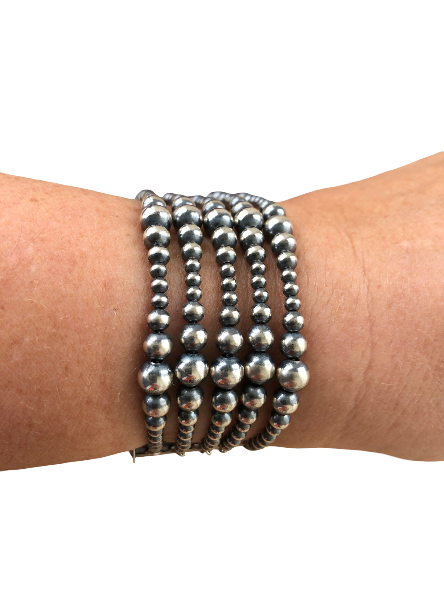 5 Strand Varied Sterling Pearl Bracelet