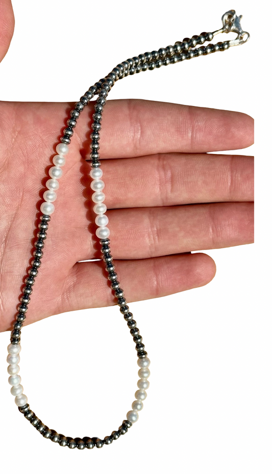 20" Sterling and Freshwater Pearl Necklace