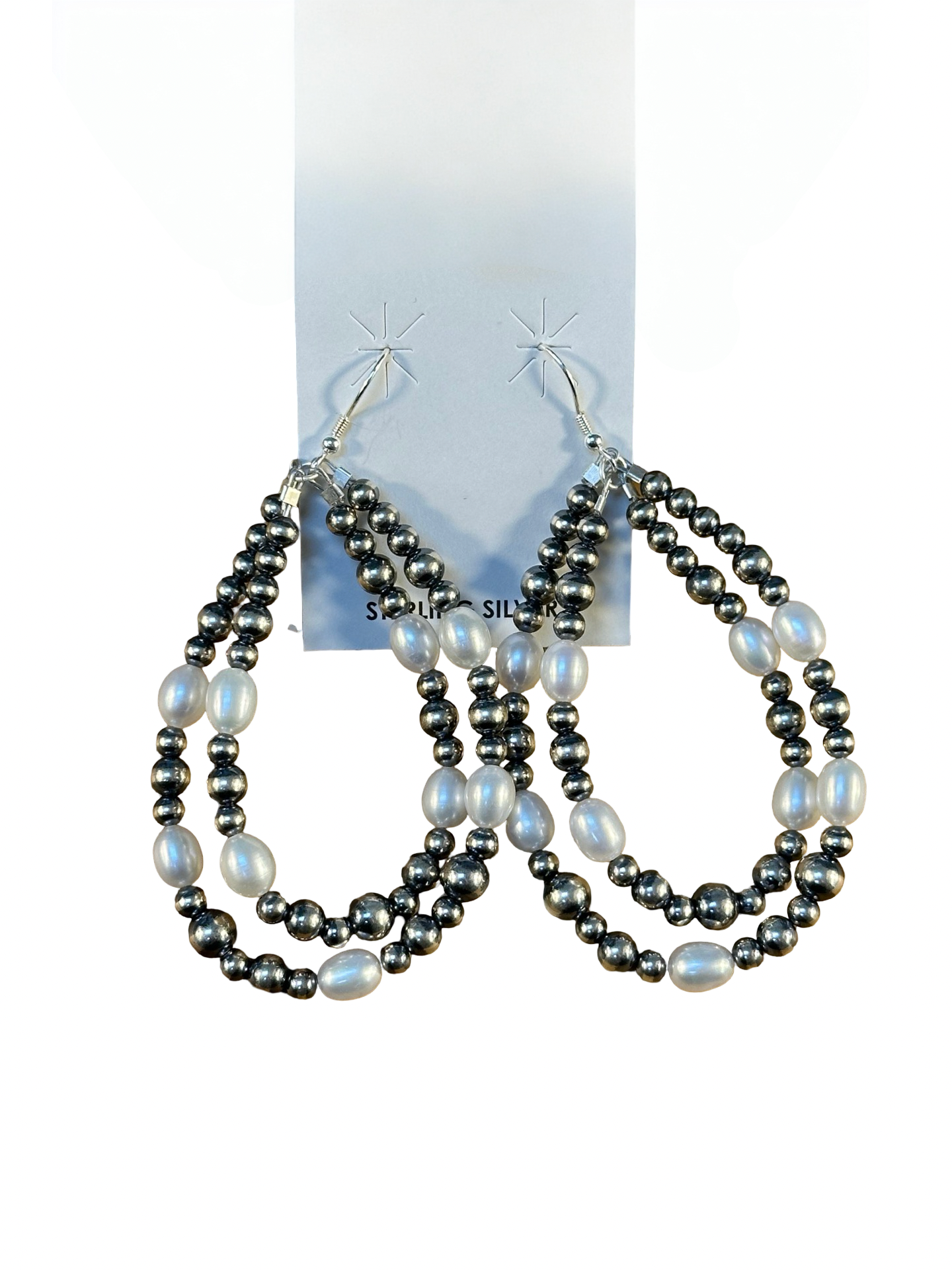 Freshwater & Sterling Pearl Teardrop Double Earrings