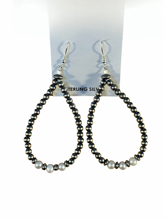 3-Freshwater & Sterling Pearl Teardrop Earrings