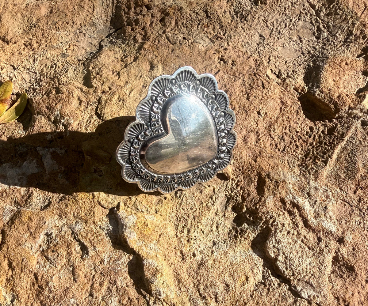Sunshine Reeves Sterling Silver Heart Stamped Ring
