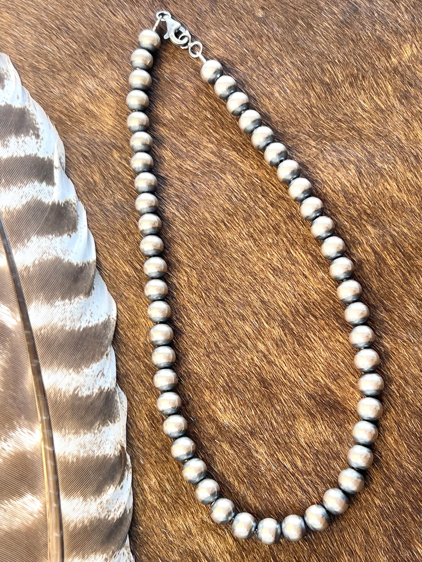 16" 8mm Sterling Pearl Necklace