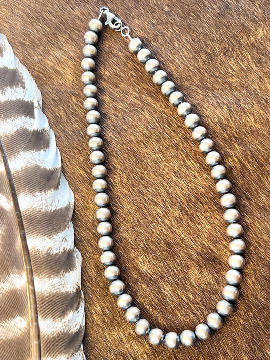 16" 8mm Sterling Pearl Necklace