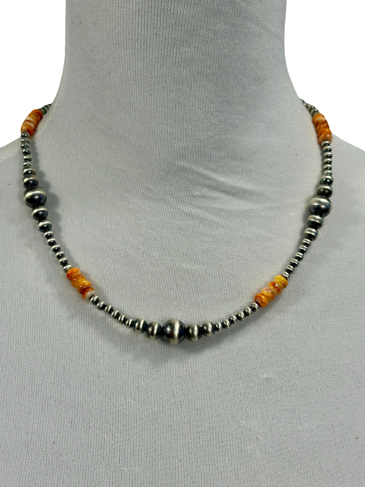 Spiny Oyster & Pearl Bead Necklace