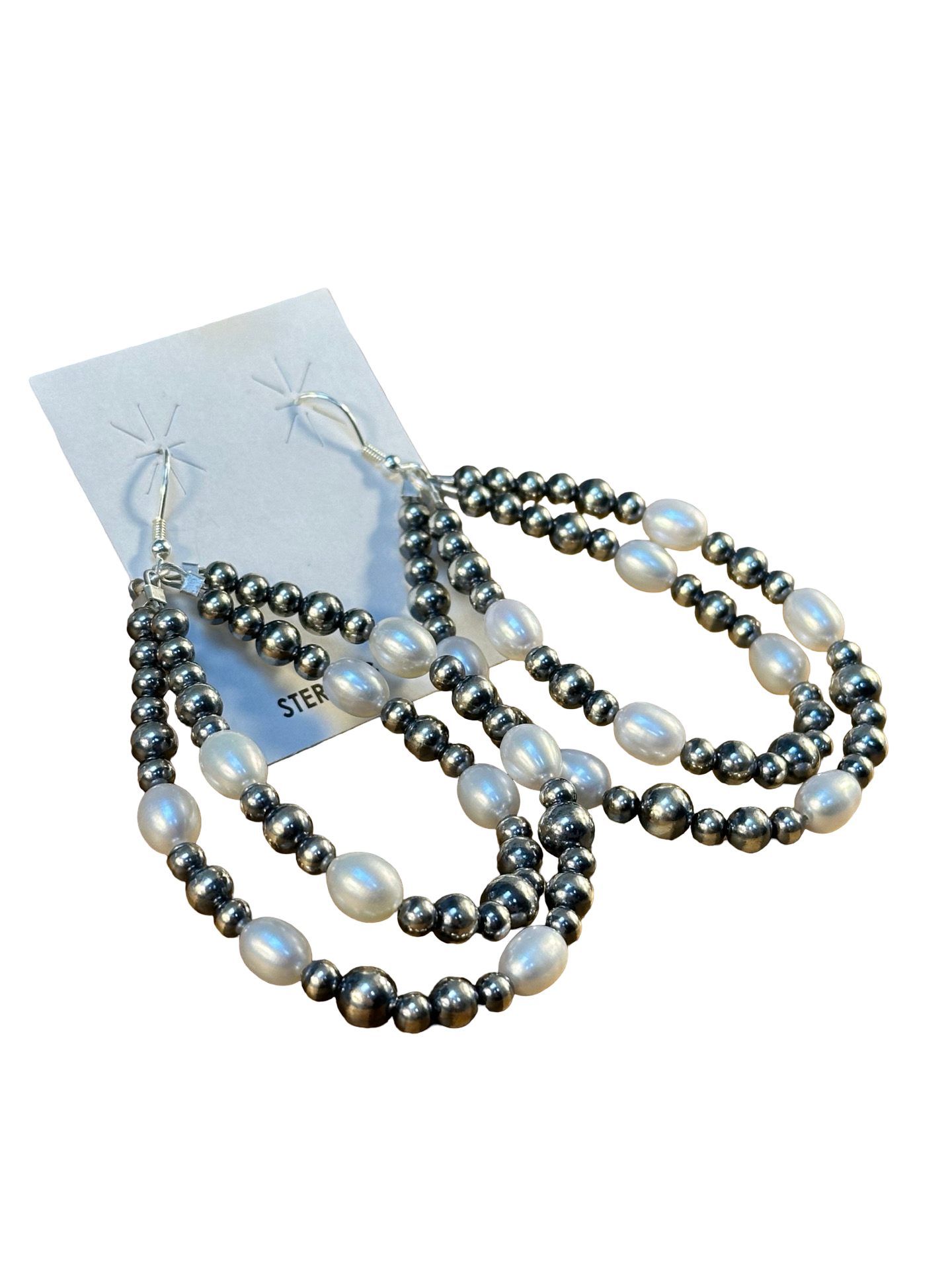 Freshwater & Sterling Pearl Teardrop Double Earrings
