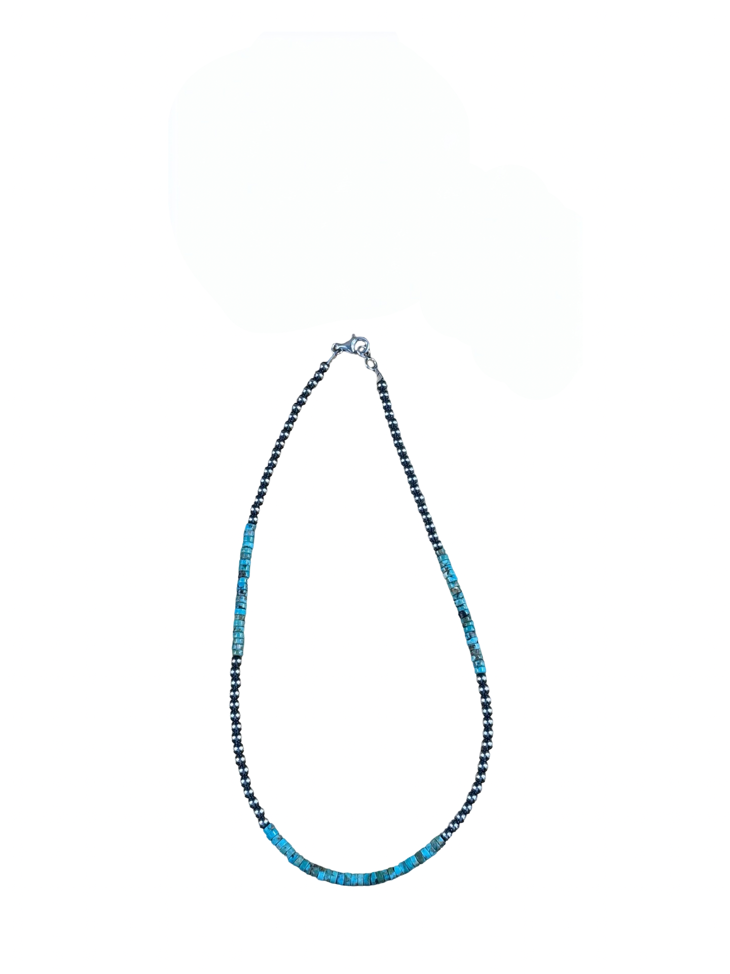 4mm Sterling Silver and Turquoise Necklace