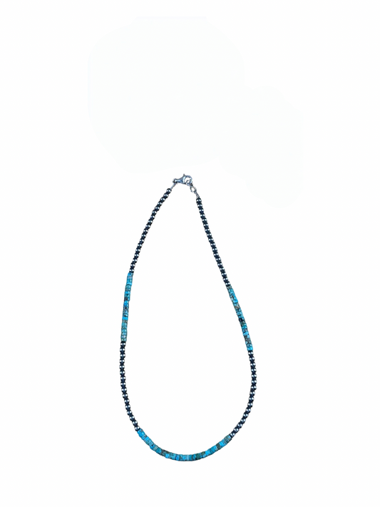 4mm Sterling Silver and Turquoise Necklace