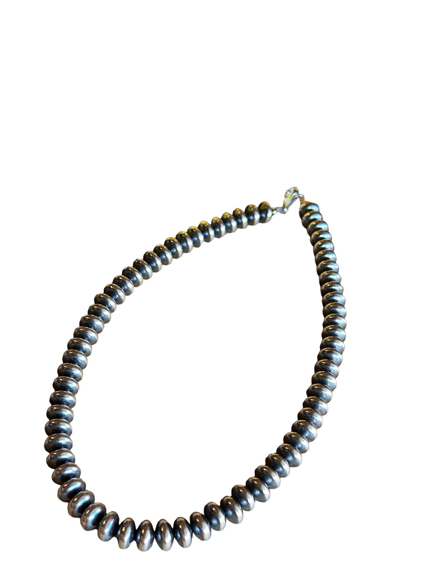 10MM Rondelle Sterling Pearl Necklace