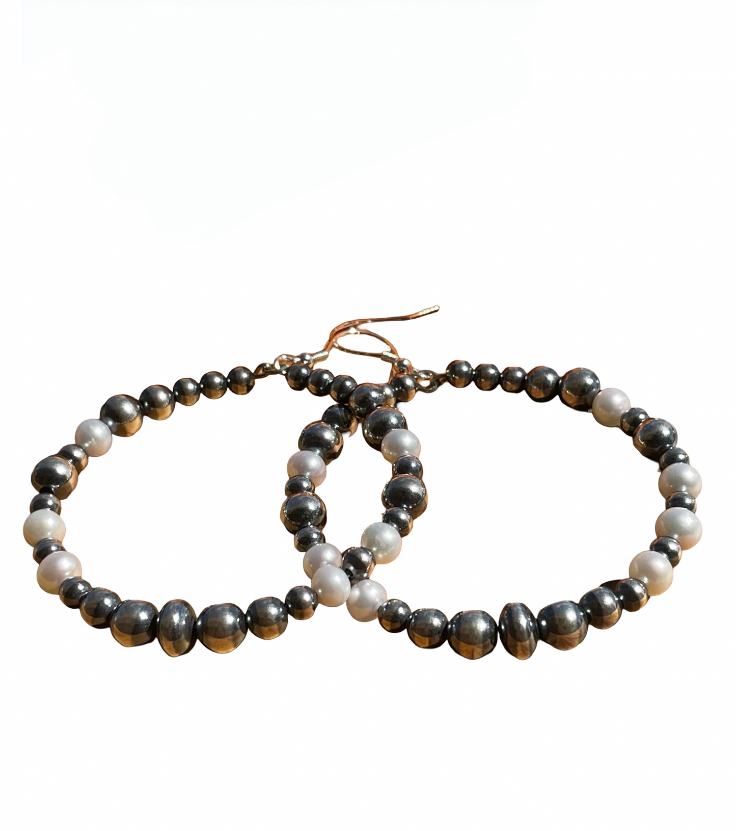 Sterling and Freshwater Pearl Hoop Earrings