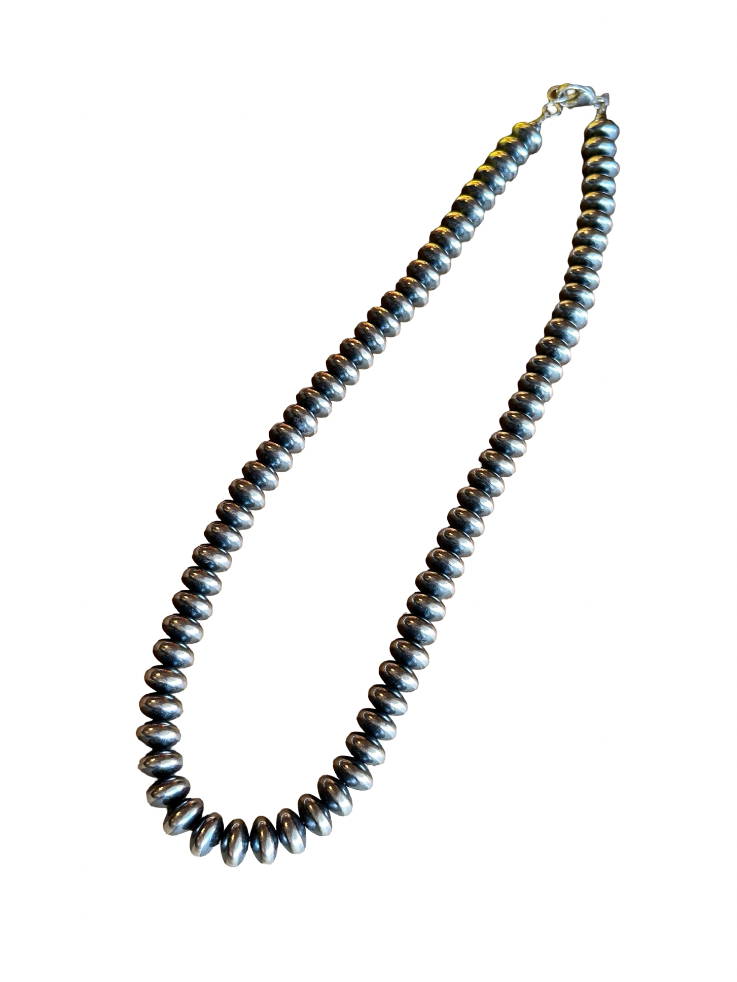 10MM Rondelle Sterling Pearl Necklace