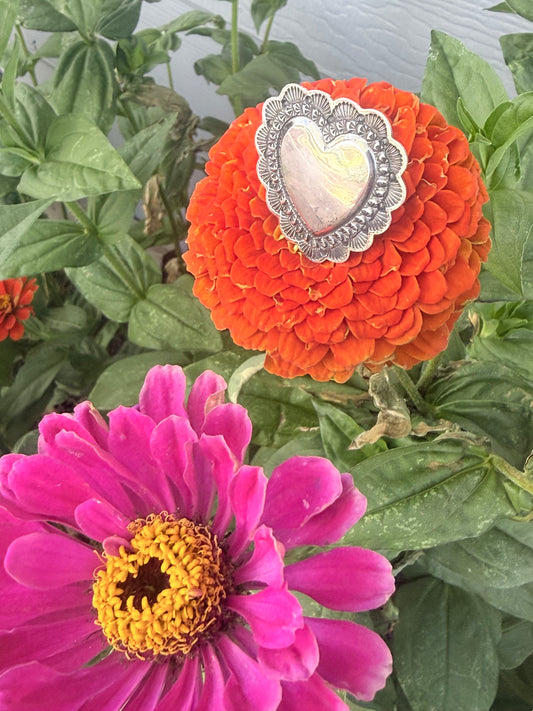 Sunshine Reeves Sterling Silver Heart Stamped Ring