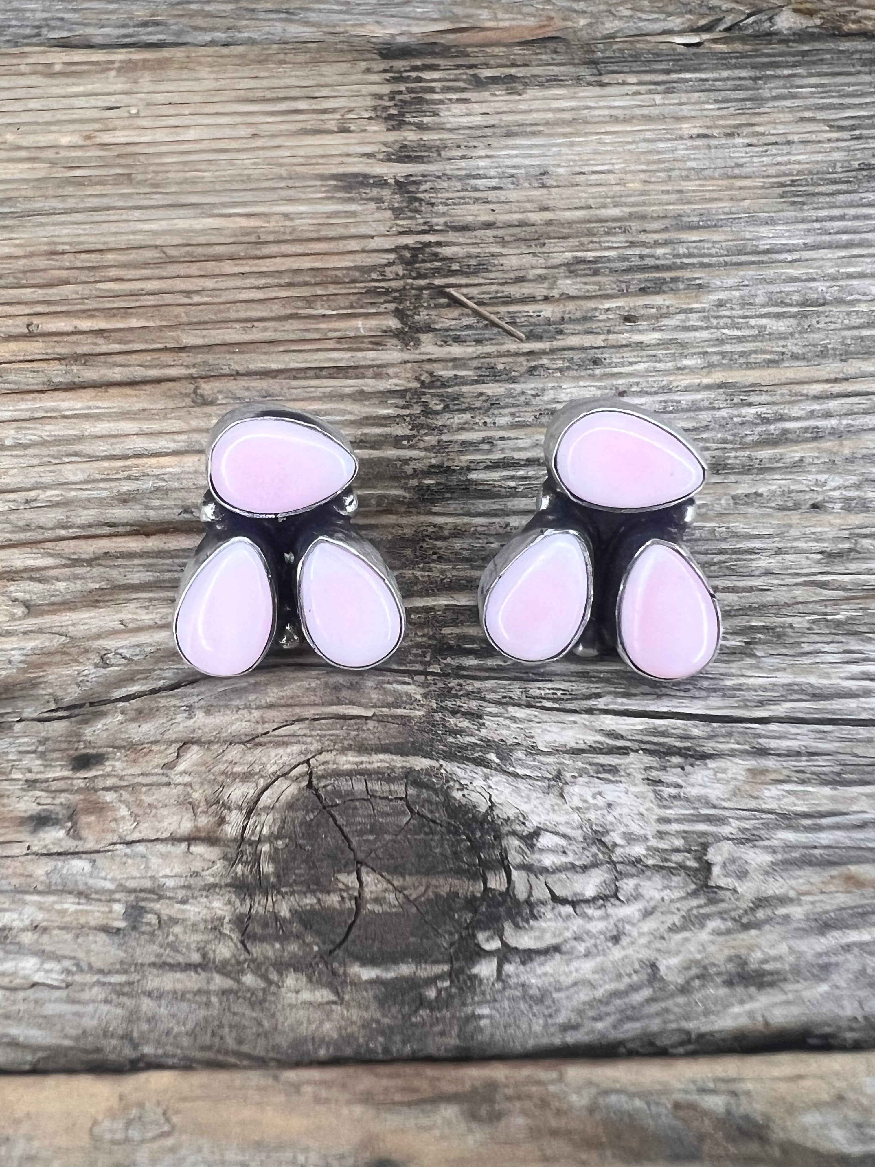 3 stone Cotton Candy Earring