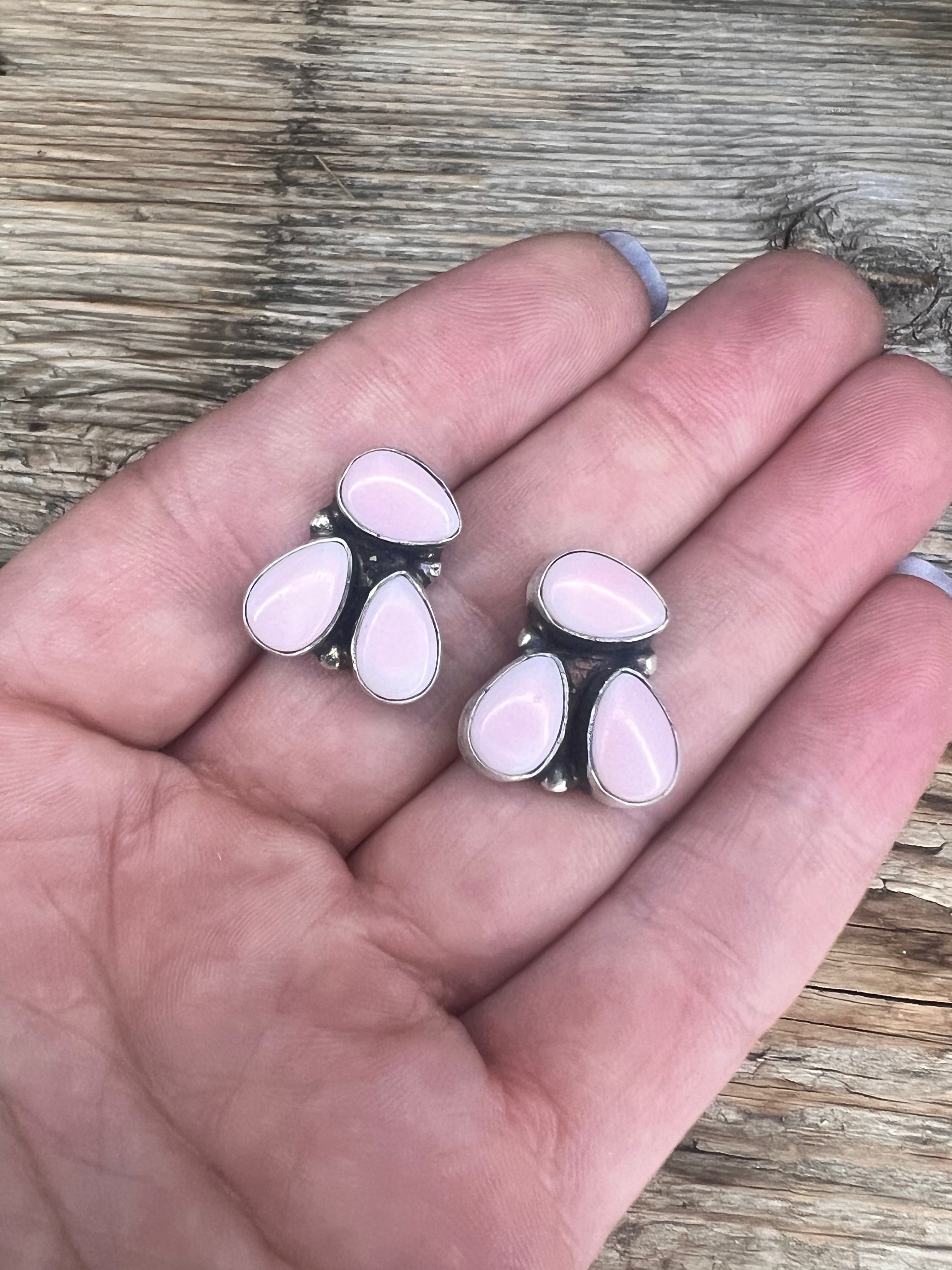 3 stone Cotton Candy Earring
