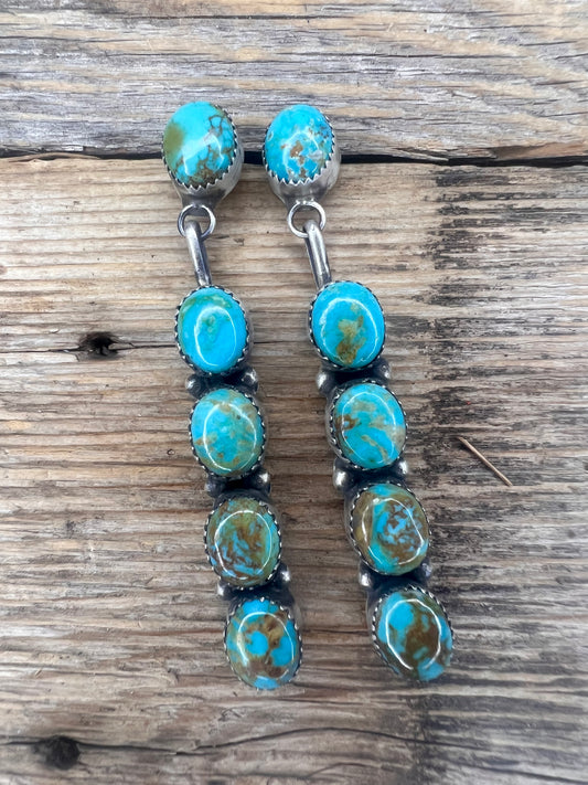 5 Stone Kingman Dangle Earrings
