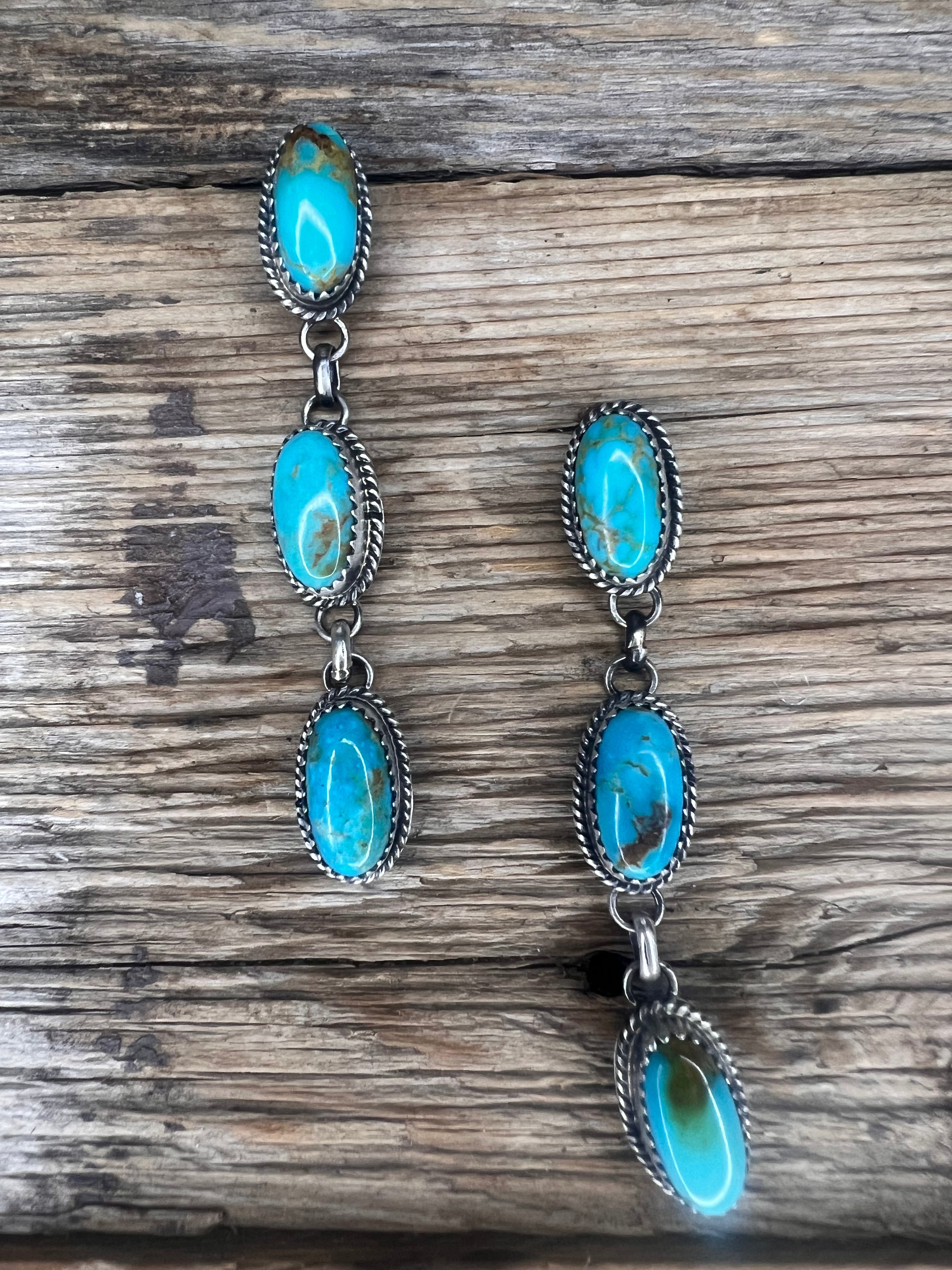 3 stone Kingman Earring