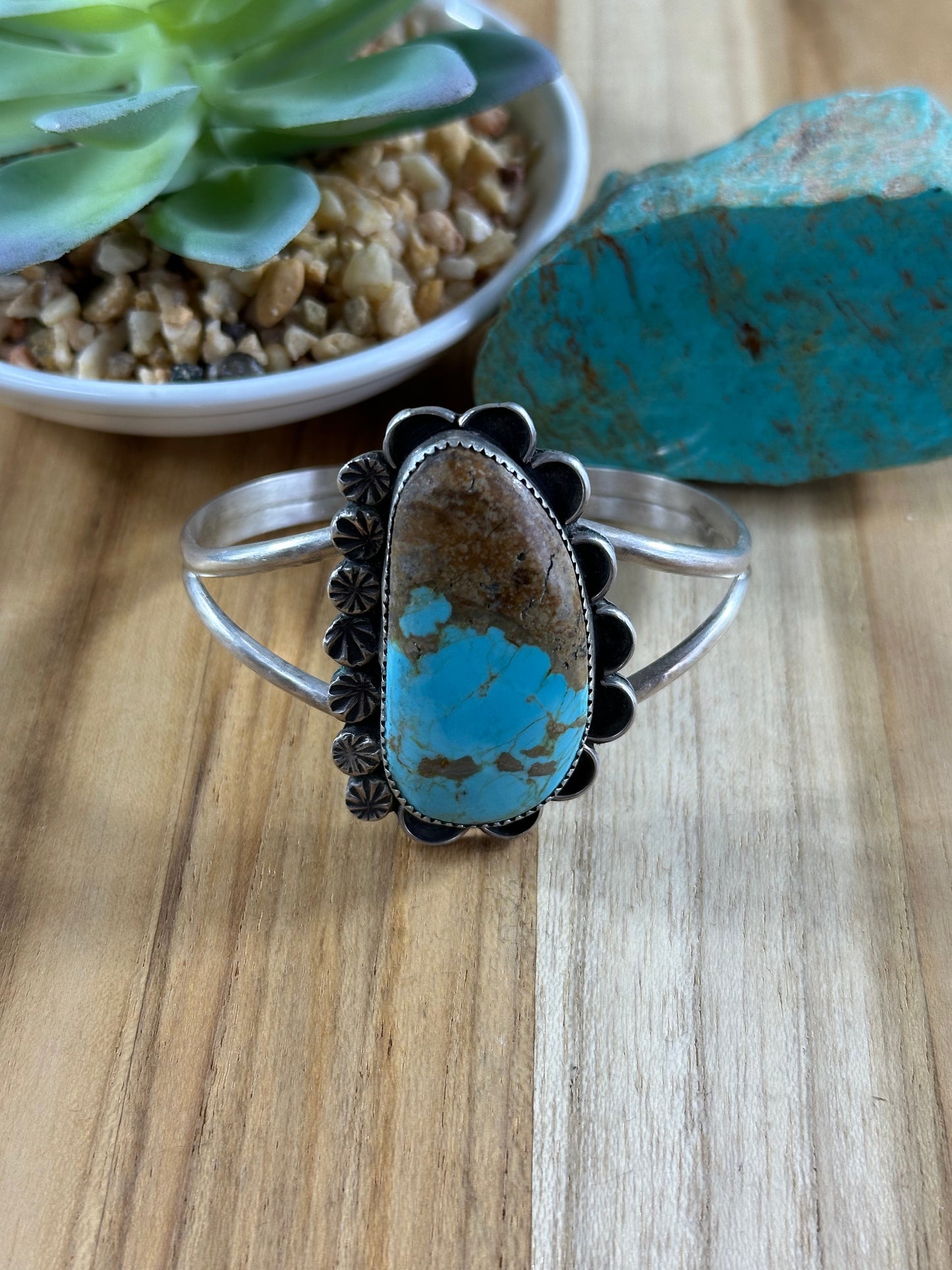 #8 Single Stone Sterling Cuff