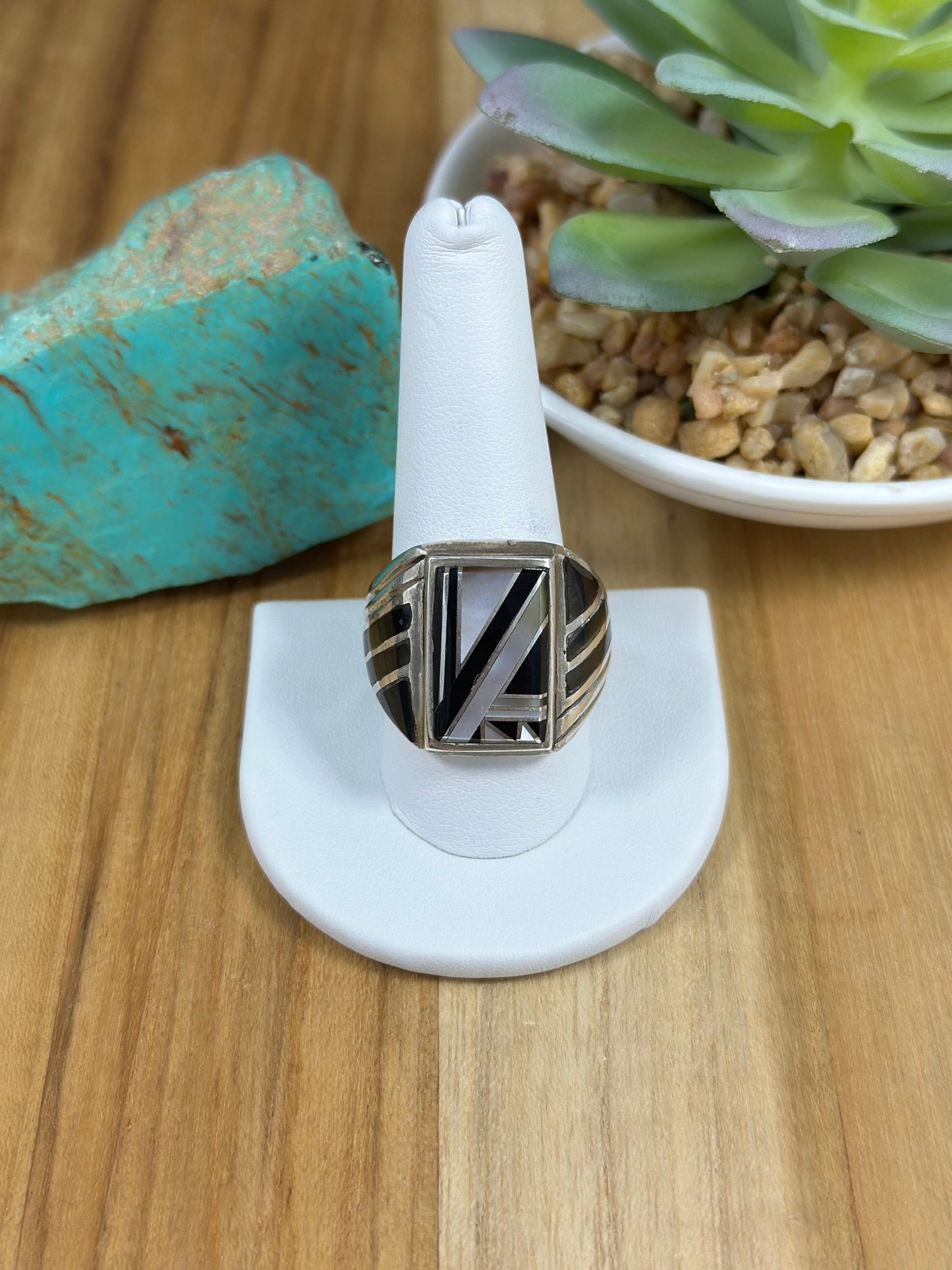Multi Color Stone Men’s Inlay Ring