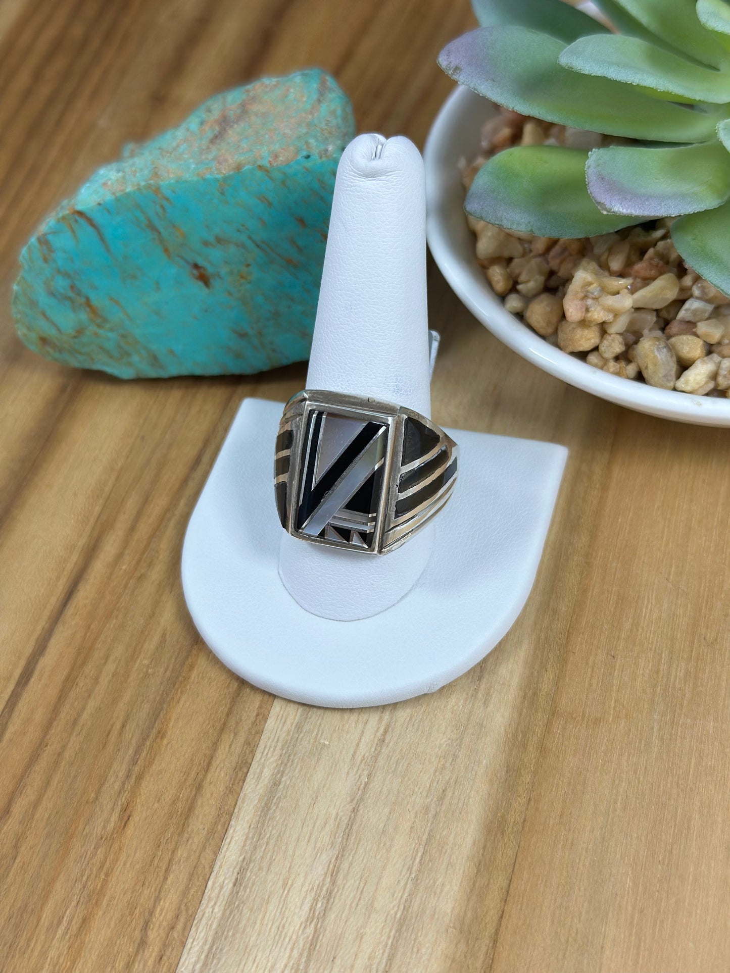 Multi Color Stone Men’s Inlay Ring